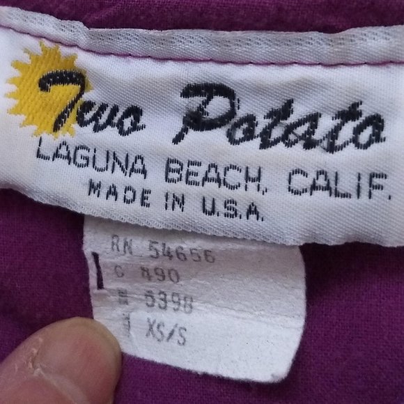 Vintage 80s white cotton purple daydress napdress housedress 🎈HOST PICK 🎈 - Picture 8 of 11